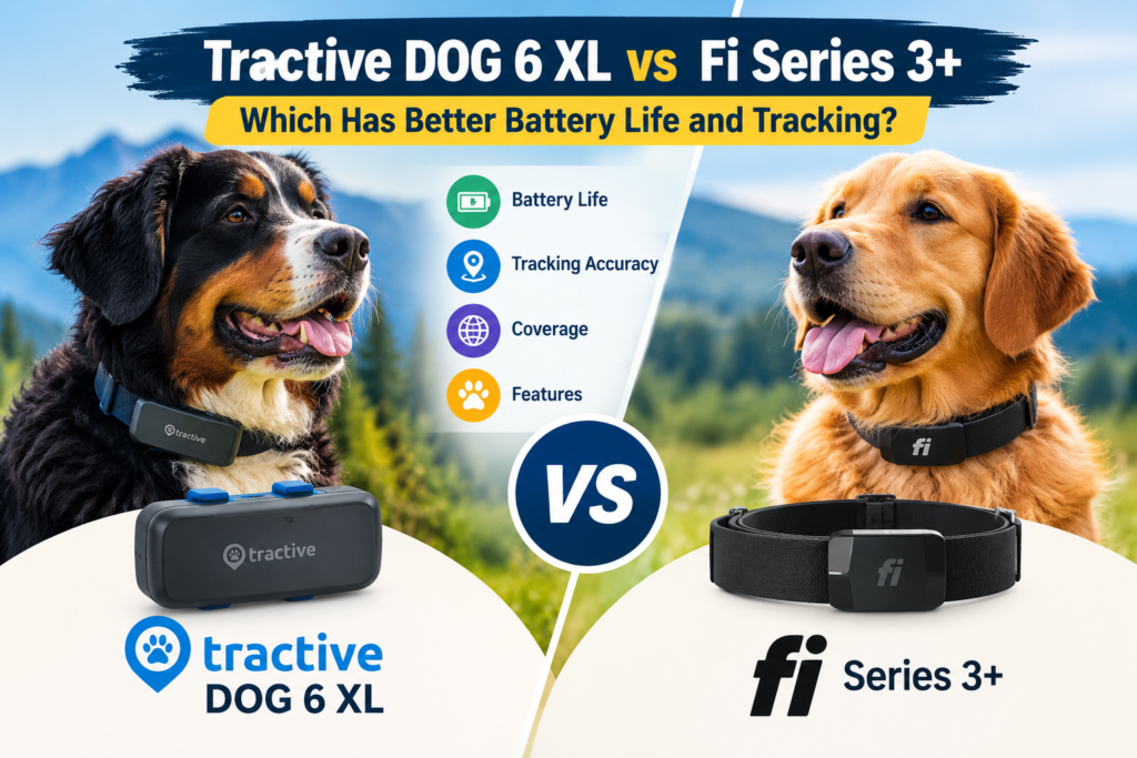 Tractive DOG 6 XL vs Fi Series 3+: Which Has Better Battery Life and Tracking?